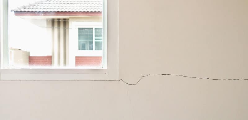 cracks on wall