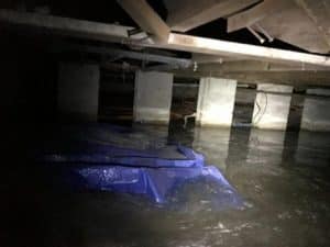 water stored in crawlspace