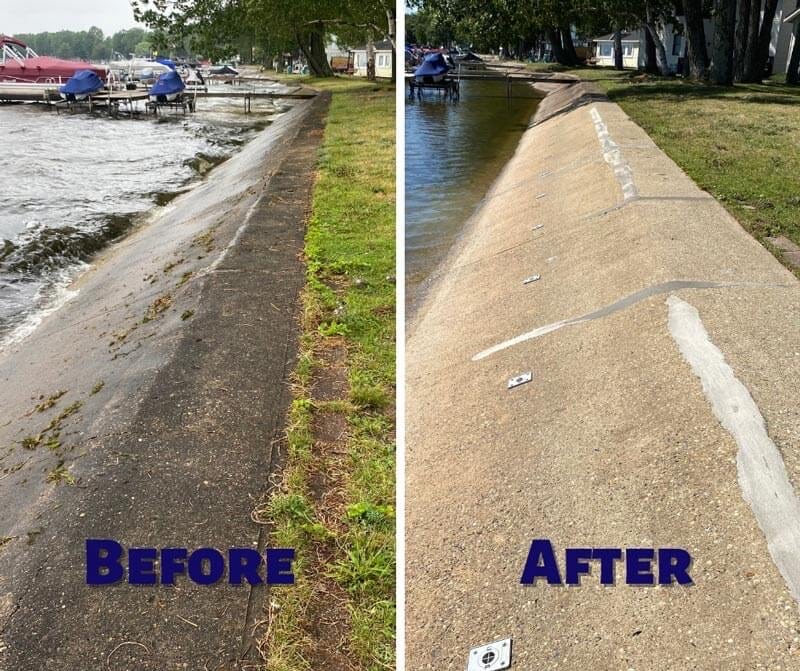 Seawall repair result Michigan
