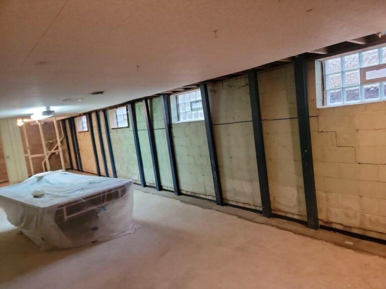 Bowing Basement Wall Repair in Michigan | Bluebird CFW